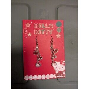 Christmas Hello Kitty Pierced Earrings Sanrio New with Tags